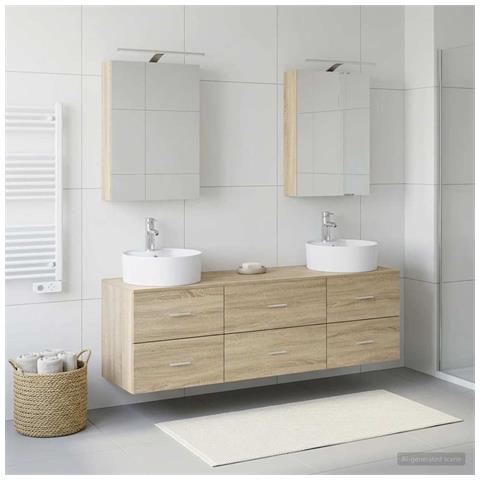 Set di mobili per il bagno 5 pcs Rovere Sonoma - Foto 2