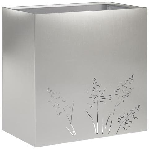 Vaso da giardino Argento 50 x 30 x 49 cm Acciaio Inox - Foto 1
