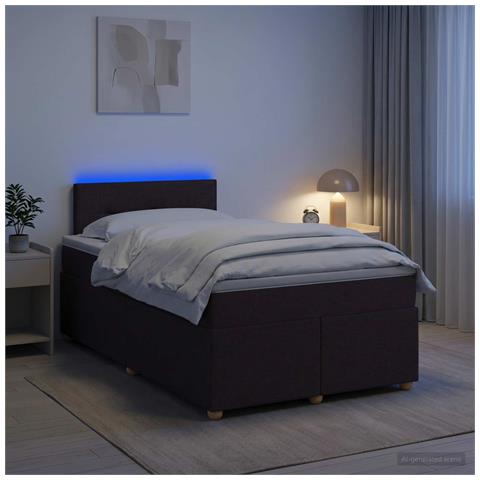 Letto box spring con materasso Marrone Scuro 120 x 200 cm - Foto 2
