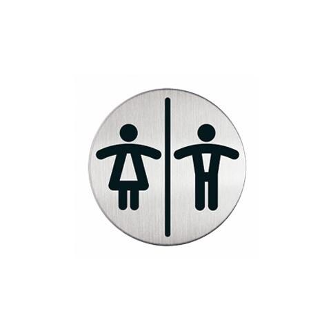 pittogramma ø 8,3cm 'toilette uomo / donna' in acciaio - Foto 1