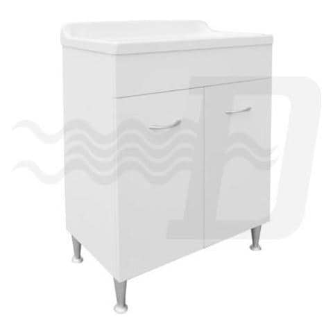 Lavatoio Con Mobile In Legno E Vasca Con Strizzatoio 40x70 - Foto 1