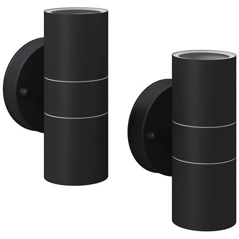 Applique Led Parete Esterno 2pz. Acciaio Inox Proiezione In Alto / in Basso - Foto 3