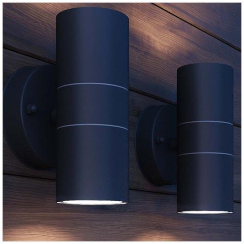 Applique Led Parete Esterno 2pz. Acciaio Inox Proiezione In Alto / in Basso - Foto 7