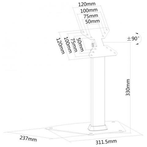FPMA-D1500SILVER Supporto da Scrivania per TV - Foto 3