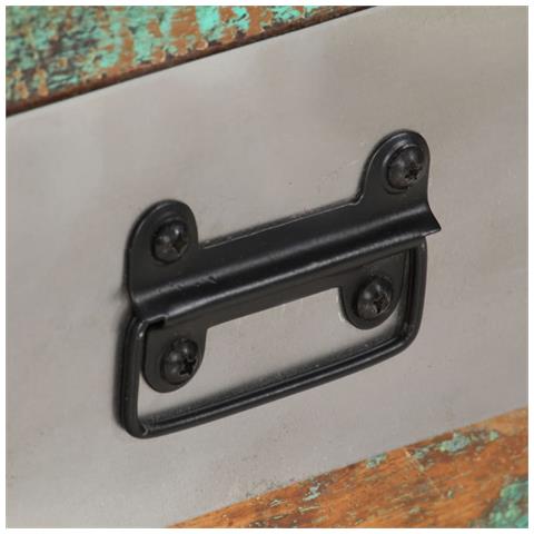 Tavolino Da Caffè 3 Cassetti In Massello Recuperato 100x50x35cm - Foto 10