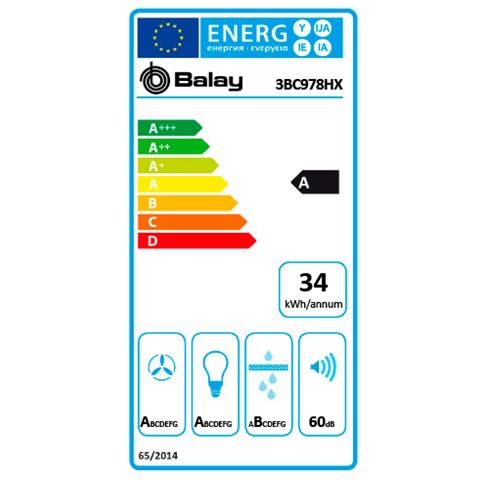Cappa 3BC978HX a Parete da 70 cm Aspirante e Filtrante Colore Inox - Foto 2