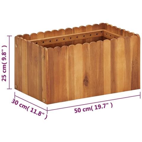 Fioriera Da Giardino 50x30x25 Cm In Legno Massello Di Acacia - Foto 2