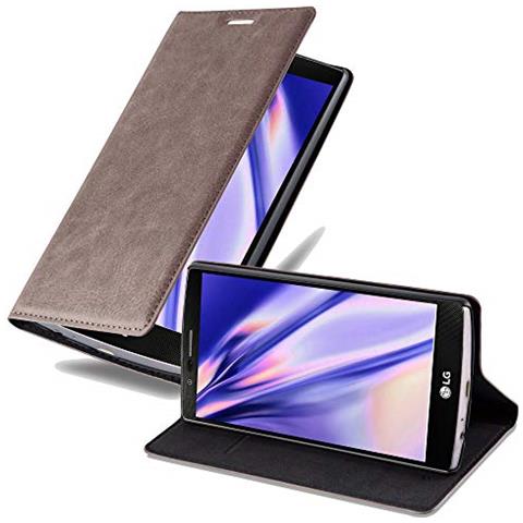 Custodia Compatibile Con Lg G4 / G4 Plus In Bruno Caffè - Coperchio Protettiva Con Chiusura Magnetica, Funzione Stand E Tasca Per Le Carte - Foto 1