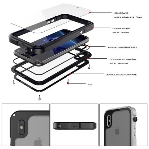 La Cassa Di Alluminio Nera Per Iphone Iphone X Xs Impermeabile - Foto 1