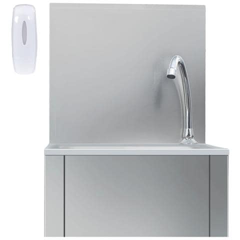 Lavandino Con Rubinetto E Dispenser Sapone In Acciaio Inox - Foto 2