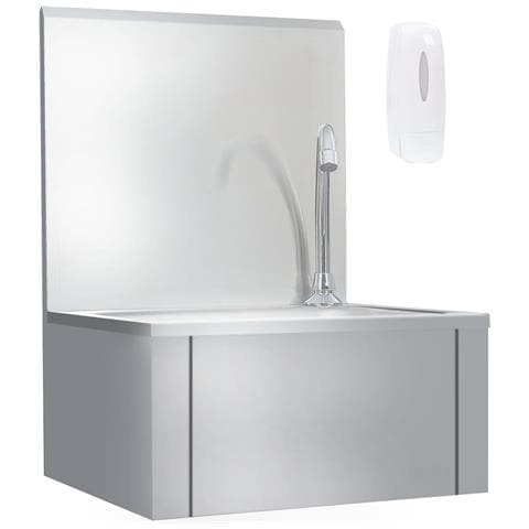 Lavandino Con Rubinetto E Dispenser Sapone In Acciaio Inox - Foto 1