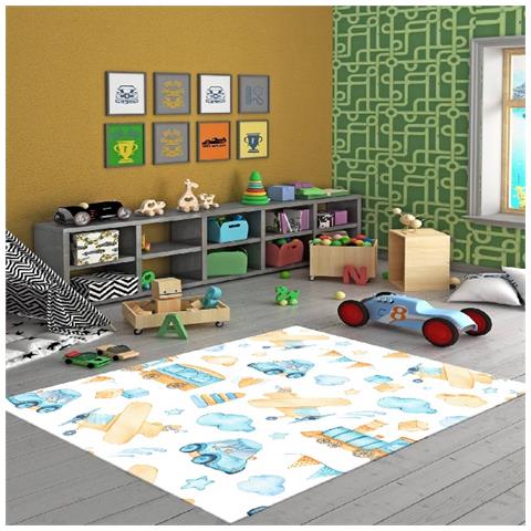 Tappeto Stampato Baby Dream 4 - Per Bambini - Arredo - Antiscivolo - Da Soggiorno, Salotto, Camera - Multicolore In Poliestere, Cotone, 80 X 200 Cm - Foto 3