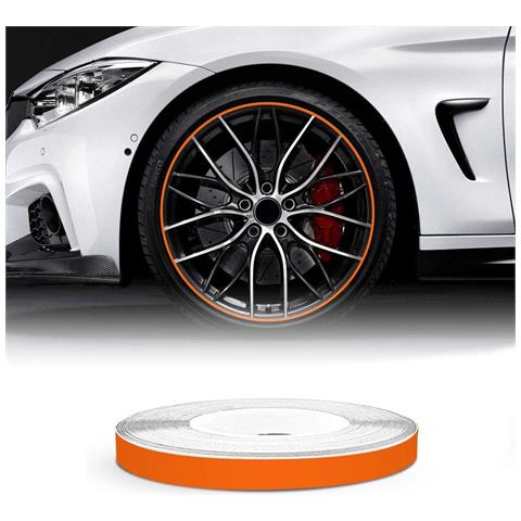 Wheel Trim Strisce Adesive Rifrangenti Per Cerchi Auto, Arancione, 5 Mm X 6 Mt - Foto 1