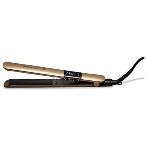 3963 - Piastra Per Capelli Demeliss Gold - Rivestimento In Ceramica - Piastre Flottanti Ultrasottili - Da 150 A 230 ° C - Nero / Oro - Foto 1