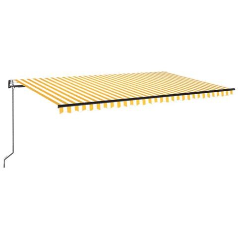 Tenda Automatica Sensore Vento e LED 500x300 cm Gialla Bianca - Foto 1