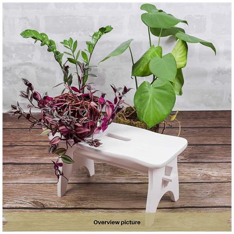 Piccolo Sgabello Bianco Cucina Bambini In Legno | 38 X 19 X 21 Cm | Poggiapiedi Grezzo Multifunzionale | Perfetto Per Tutte Le Nostre Scatole O Come Espositore Supporto Piante - Foto 5