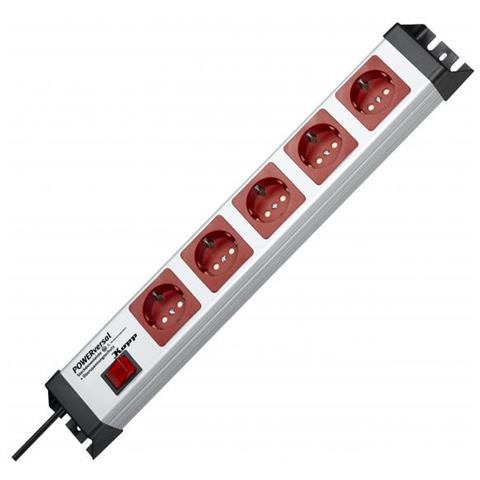 Kopp Powerversal Prolunghe E Multiple 5 Presa (e) Ac Grigio, Rosso - Foto 1