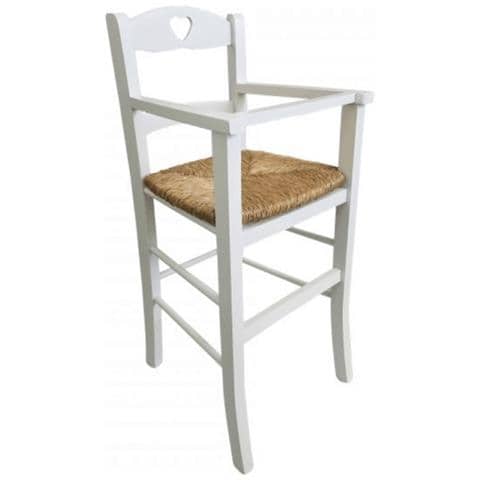 Sediolone Bimbo 708 Legno Bianco E Seduta Paglia - Foto 1