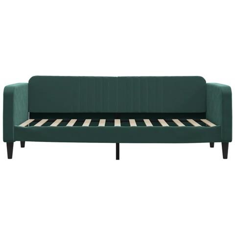 Divano Letto Con Materasso Verde Scuro 80x200 Cm In Velluto - Foto 9