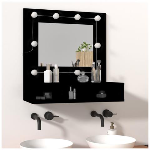 Mobile A Specchio Con Led Nero 60x31,5x62 Cm - Foto 3