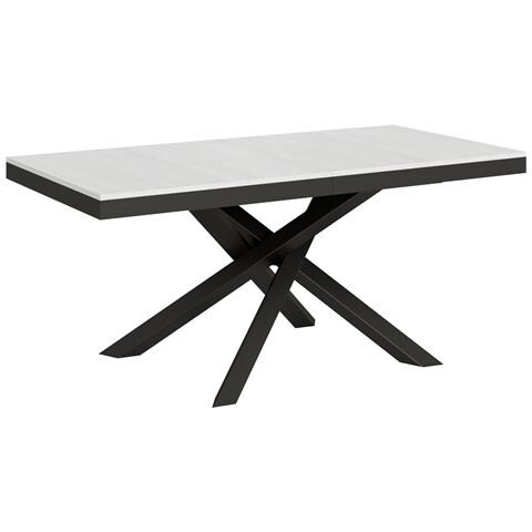 Tavolo Allungabile 90x180/284 Cm Volantis Evolution Telaio Antracite - Bianco Frassino - Foto 2