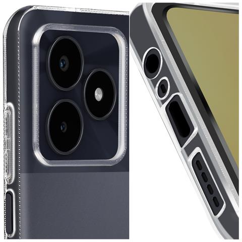 Cover Per Realme Note 50 Silicone Flessibile Vetro Temperato 9h, Trasparente - Foto 2