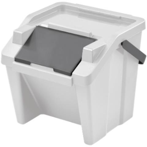 Secchio Per Raccolta Differenziata Tontarelli Moda Impilabile 28 L Bianco (6 Unità) - Foto 2
