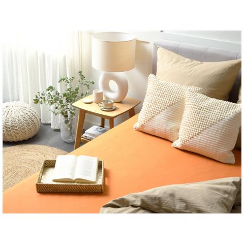 Coprimaterasso Elasticizzato Janbu Cotone Arancione - Foto 1