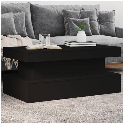 Tavolino Da Soggiorno Con Luci Led Nero 90x50x40 Cm - Foto 1