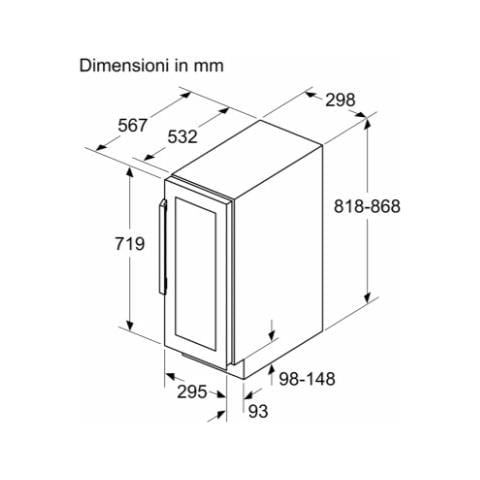 Cantinetta Vino KU20WVHF0 da Incasso con Capacità 21 Bottiglie Classe F Colore Nero - Foto 7