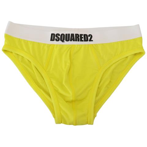 Intimo Uomo Slip Modale Elasticizzato Con Logo Giallo Bianco - It5 - M - Foto 1