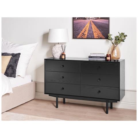 Cassettiera 6 Cassetti Nero Alcester - Foto 1