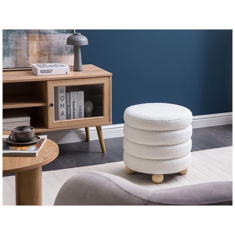 Pouf Chilly Bouclé Bianco Sporco - Foto 1