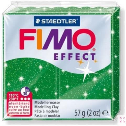 Fimo Effect Soft - Pasta Modellabile Sintetica 57gr - Colore Verde Glitterato 502 - Foto 1