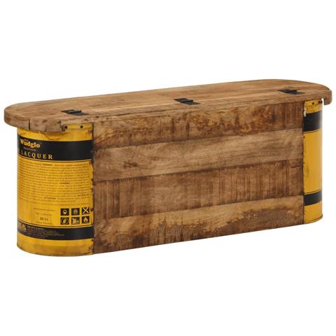 Panca Portaoggetti/credenza 120x30x40cm Legno Massello Recupero - Foto 2