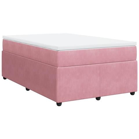 Giroletto a Molle con Materasso Rosa 120x190 cm in Velluto - Foto 1