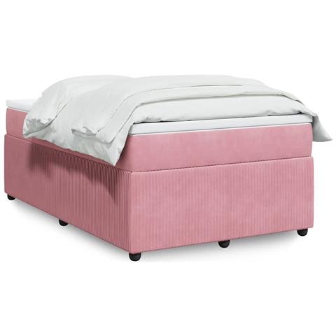 Giroletto a Molle con Materasso Rosa 120x190 cm in Velluto - Foto 2