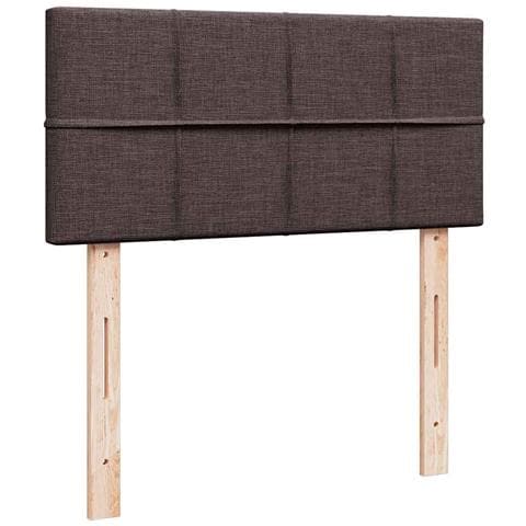 Pouf Letto con Materasso Marrone Scuro 90x200 cm in Tessuto - Foto 9