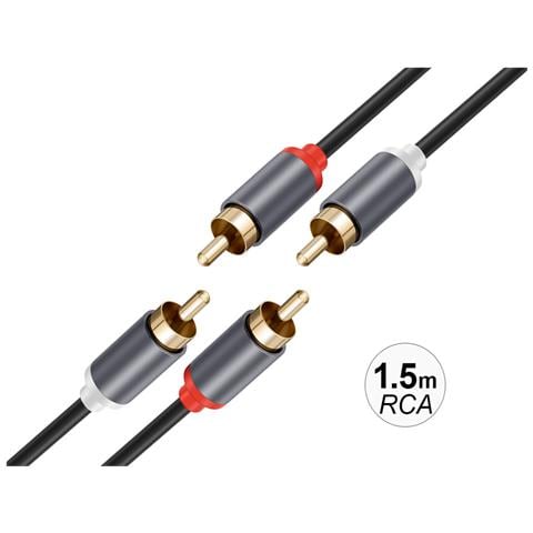Cavo Audio Da 2 Rca A 2 Rca A Doppia Schermatura Con Connettori Placcati Oro 1,5 M - Foto 2
