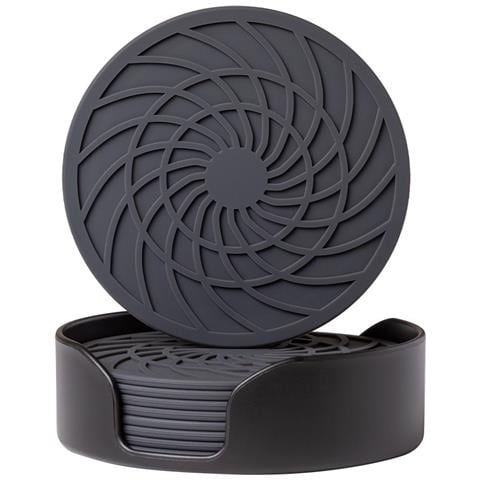 Nuovo Sottobicchiere Rotondo In Silicone A Spirale Da 10 Cm - Protezione Termica E Antiscivolo Darkgrey - Foto 1