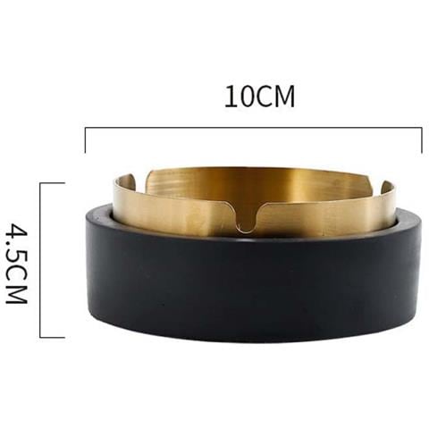 Posacenere Minimalista In Stile Nordico In Cemento Con Inserto In Acciaio Inossidabile S - Foto 1