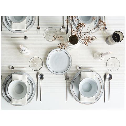 Set Di 24 Stoviglie Chives Gres Porcellanato Grigio Chiaro - Foto 1