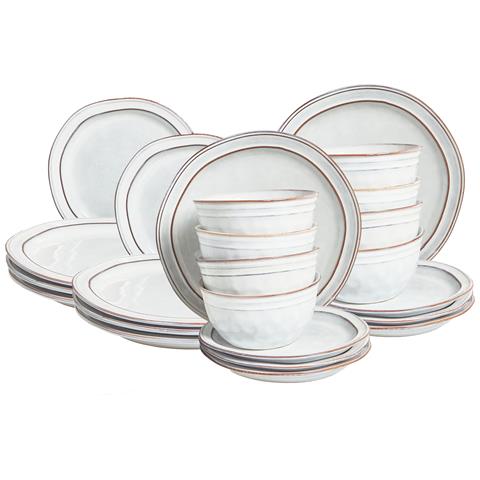 Set Di 24 Stoviglie Chives Gres Porcellanato Grigio Chiaro - Foto 2