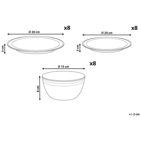 Set Di 24 Stoviglie Chives Gres Porcellanato Grigio Chiaro - Foto 7