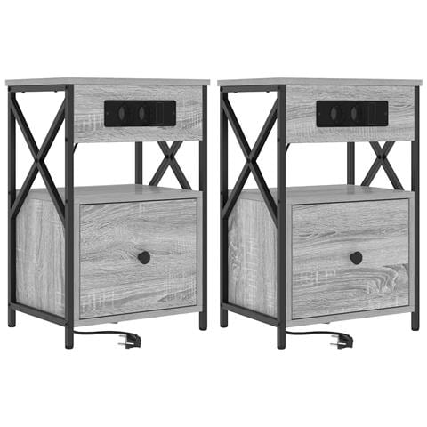 Armadio da Notte 2 pcs Grigio sonoma 40 x 31 x 60 cm - Foto 1