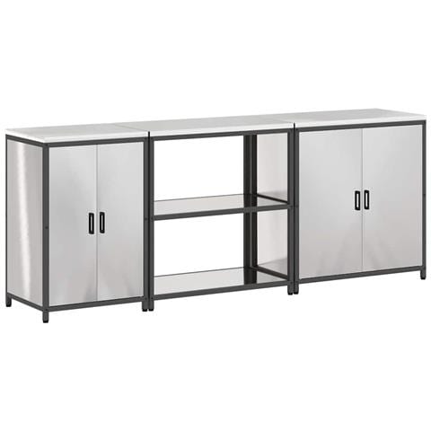 Set di Stoccaggio per Cucina 3 pcs Argento 240 x 50 x 92 cm - Foto 1