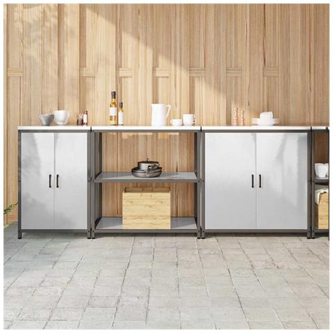 Set di Stoccaggio per Cucina 3 pcs Argento 240 x 50 x 92 cm - Foto 2