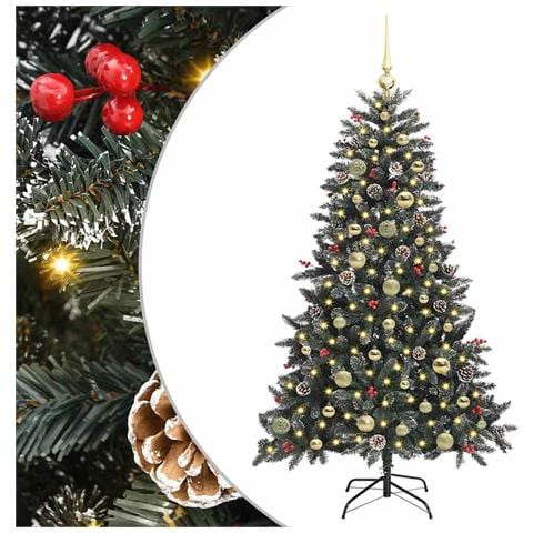 Albero di Natale artificiale con 150 LED Verde 150 cm - Foto 1