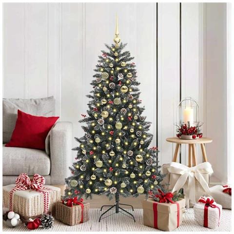 Albero di Natale artificiale con 150 LED Verde 150 cm - Foto 2
