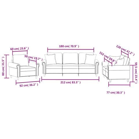 Set di Divani 3 pz con Cuscini Rosa in Velluto - Foto 9